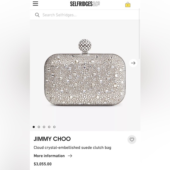 $3k Jimmy Choo Silver Crystal Embellished Cloud Hox Clutch Bag - Picture 9 of 11